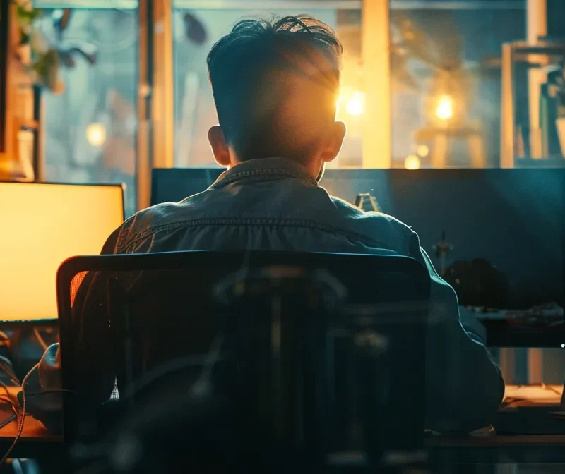 a virtual assistant interacting with a client through a computer screen during a remote onboarding session.